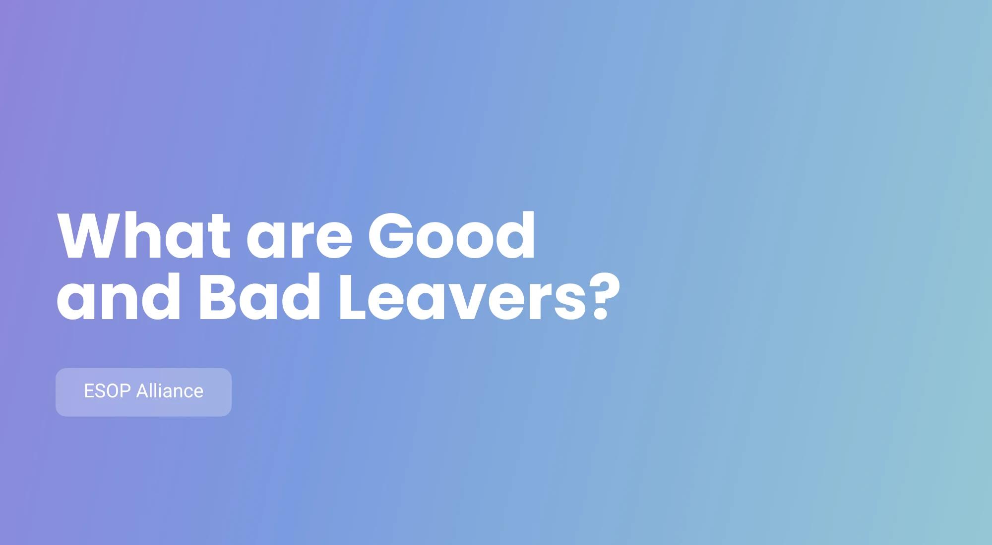 What are Good Leavers and Bad Leavers?